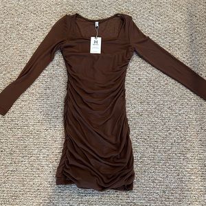 Brown bodycon dress
